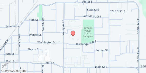 Map showing Saint Andrew's Catholic Church at 1401 Valley Ave, Sumner, WA