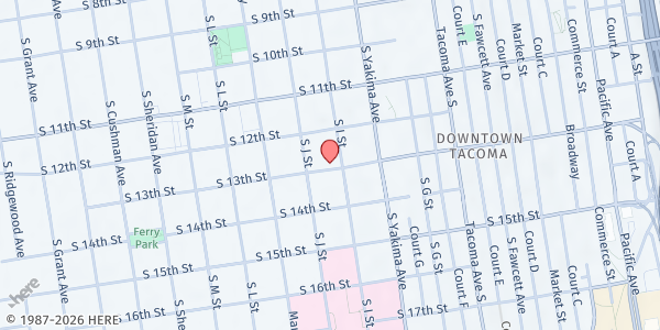 Map showing Associated Ministries of Tacoma at 901 S 13th St, Tacoma, WA