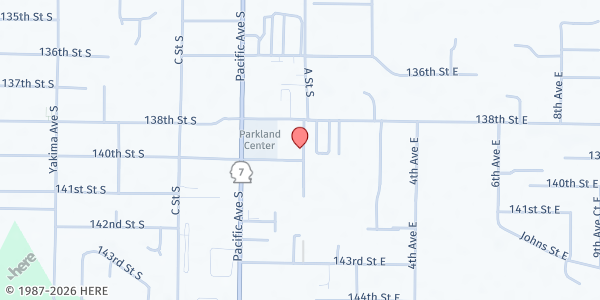 Map showing BASH - Bikers Against Statewide Hunger at 103 140th St S b, Tacoma, WA