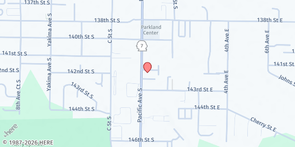 Map showing BASH Tacoma Distribution Center at 118 141st Street Court South, Tacoma, WA