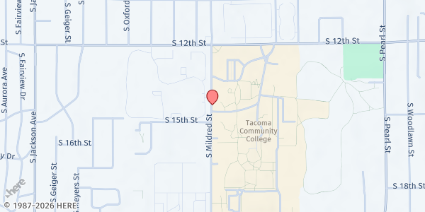 Map showing Tacoma Community College (Lot F) at Mildred St. S. and 15th St. S., Tacoma, WA
