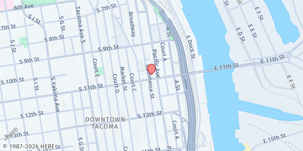 Map showing Tacoma Empowerment Consortium - Food Distribution Center at 950 Pacific Ave, Tacoma, WA