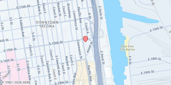 Map showing United Way of Pierce County - Main Office at 1501 Pacific Ave # 400, Tacoma, WA