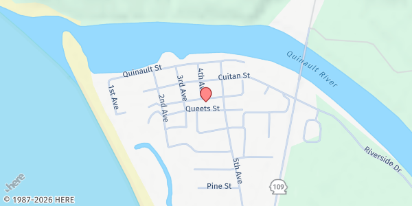 Map showing Coastal Harvest at 406 Commux St, Taholah, WA