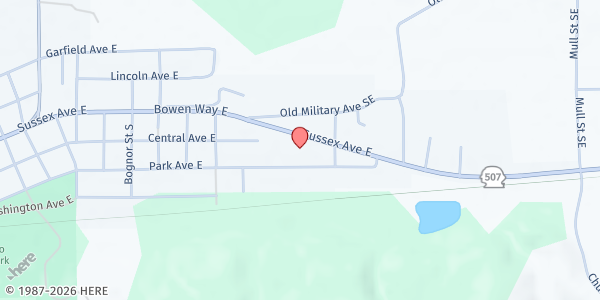 Map showing Heritage Baptist Church at 1315 Sussex Ave E, Tenino, WA