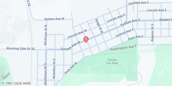 Map showing Tenino Community Service Center at 225 Sussex Ave E, Tenino, WA