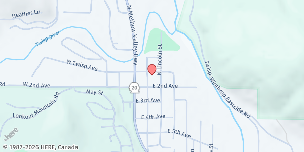 Map showing The Cove at 128 Glover St, Twisp, WA