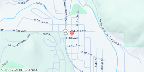Map showing The Cove at 128 S Glover St, Twisp, WA