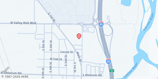 Map showing St. Vincent Center Food Bank at 2629 Rudkin Rd, Union Gap, WA