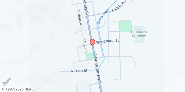 Map showing Council on Aging and Human Services at 206 Montgomery St, Uniontown, WA