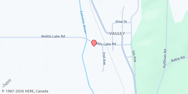 Map showing Valley Food Pantry - Valley Grange - Food Distribution Center at 3091 Waitts Lake Rd, Valley, WA