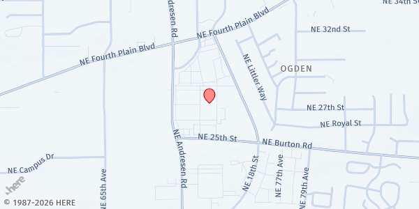 Map showing Angels of God at 2711 NE Andresen Rd, Vancouver, WA