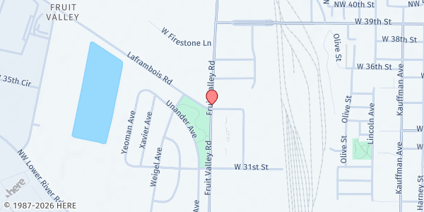 Map showing Boys & Girls Club of Southwest Washington - Fruit Valley Elementary Club at 3410 NW Fruit Valley Rd, Vancouver, WA