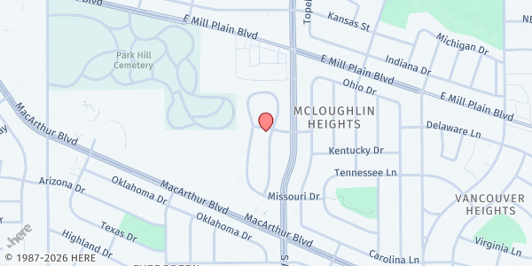 Map showing Boys & Girls Club of Southwest Washington - Heights O.K. 2 Clubhouse at 500 Council Bluffs Way, Vancouver, WA