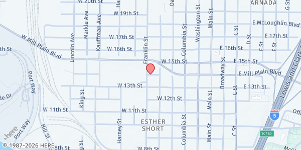 Map showing Fish of Vancouver at 551 W 14th Street, Vancouver, WA