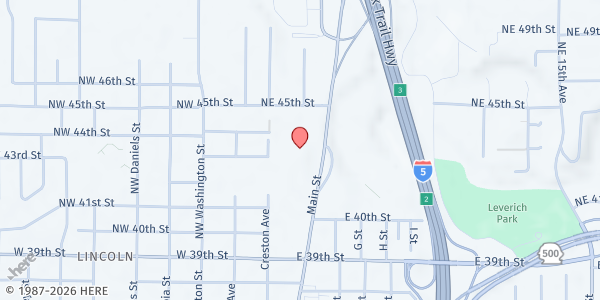 Map showing Healthy Equitable Living Project at 4300 Main Street, Vancouver, WA