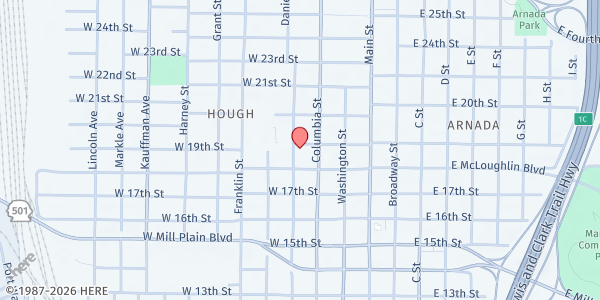 Map showing One Life - Vancouver at 1801 Daniels Street, Vancouver, WA