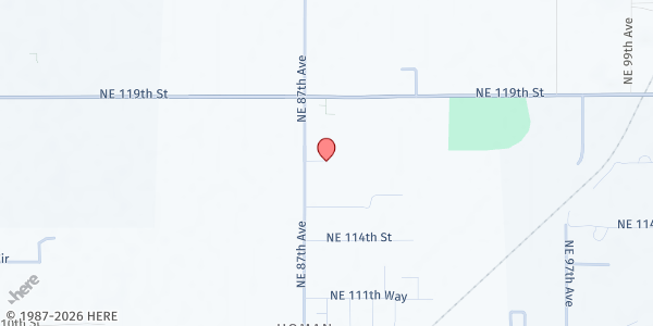 Map showing Saint Vincent de Paul: Brush Prairie - Food Distribution Center at 11607 NE 87th Ave, Vancouver, WA