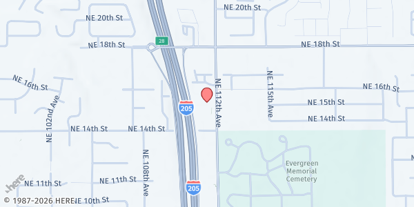 Map showing Salvation Army Vancouver at 1500 NE 112th Avenue, Vancouver, WA