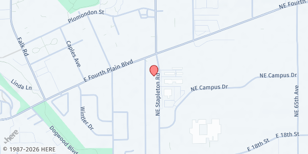 Map showing Society of St. Vincent de Paul Vancouver Conference at 2456 NE Stapleton Road, Vancouver, WA