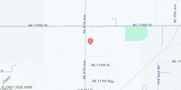 Map showing SVDP Brush Prairie at 11607 NE 87th Avenue, Vancouver, WA