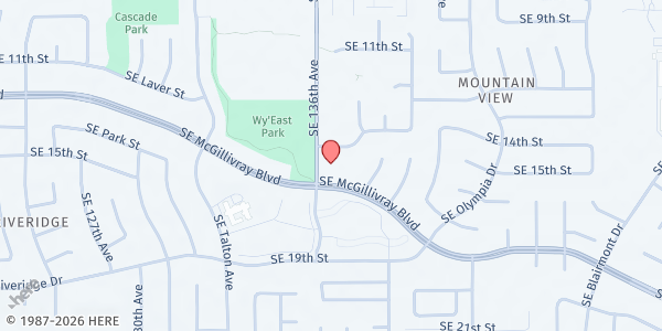Map showing The Church of Jesus Christ of Latter-day Saints - Vancouver at 13600 SE McGillivray Blvd, Vancouver, WA