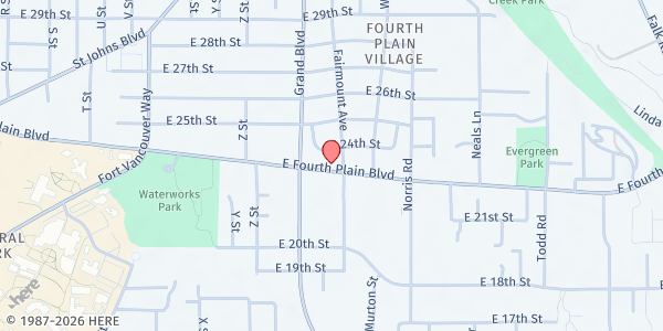 Map showing The Foundation WA at 2818 E Fourth Plain Forward, Vancouver, WA