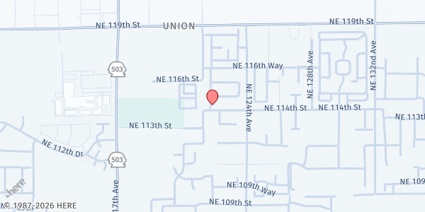Map showing The Salvation Army - Vancouver Corps at 11018 NE 14th Street, Vancouver, WA