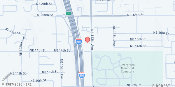 Map showing The Salvation Army- Vancouver WA at 11018 NE 14th St, Vancouver, WA