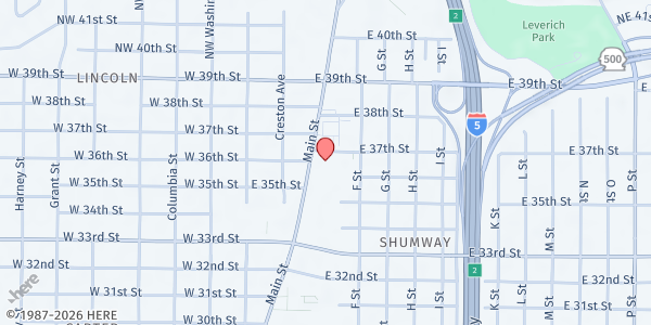 Map showing YWCA Safechoice at 3609 Main St, Vancouver, WA