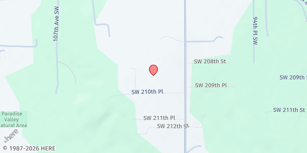 Map showing Vashon-Maury Community Food Bank at 10030 210th St SW, Vashon, WA