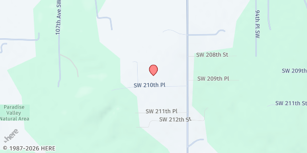Map showing Vashon Maury Community Food Bank at 10030 SW 210th St, Vashon, WA