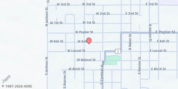 Map showing Federated Church at 220 W Ash St, Waterville, WA