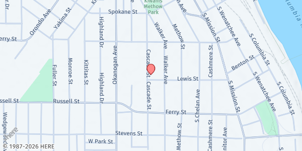 Map showing AmeriCorps - Wenatchee at 620 Lewis St, Wenatchee, WA