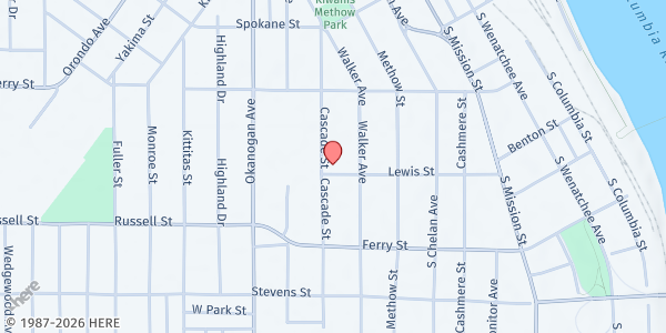 Map showing Chelan-Douglas Community Action Council - Main Office at 620 Lewis St, Wenatchee, WA