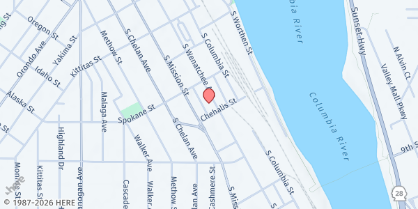 Map showing Lighthouse Christian Ministries at 526 S Wenatchee Ave, Wenatchee, WA