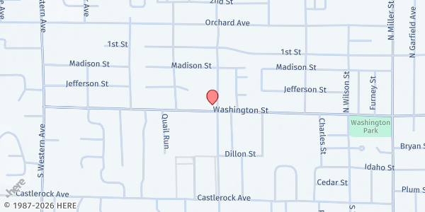 Map showing St. Vincent de Paul store at Elliott Ave, Wenatchee, WA