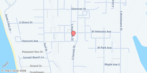 Map showing South Beach Christian Outreach at 617 S Forrest St, Westport, WA
