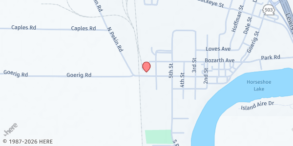 Map showing Woodland Action Center at 736 Davidson Avenue, Woodland, WA