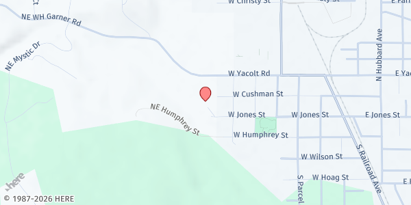 Map showing Lewis River Mobile Food Bank - Yacolt at 509 W Cushman St, Yacolt, WA
