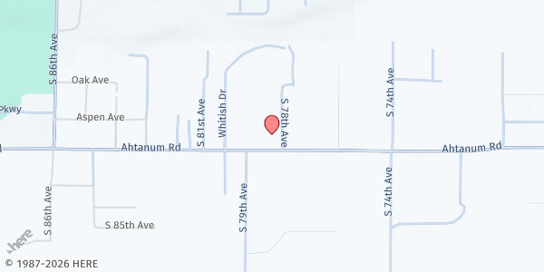 Map showing Crosspoint Church at 7803 Ahtanum Rd, Yakima, WA