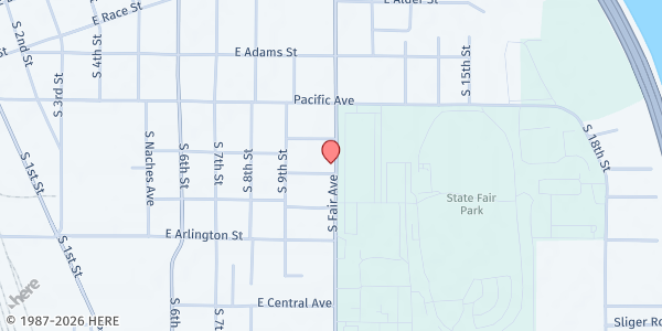Map showing Food Distribution Center - Fairview SDA Food Bank at 1010 S Fair Ave, Yakima, WA