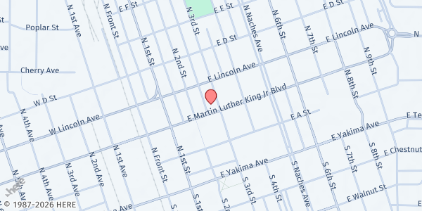 Map showing SOC - Our Daily Bread - Food Distribution Center at 221 E Martin Luther King Jr Blvd, Yakima, WA