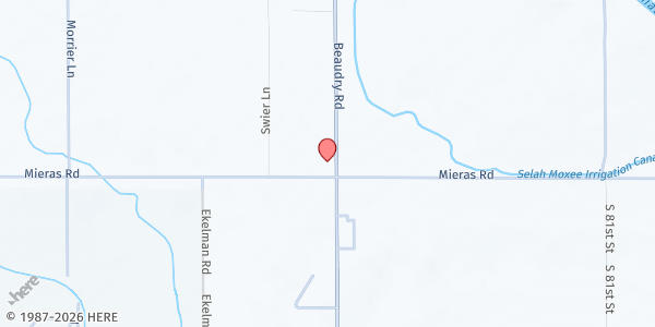 Map showing The Pantry at Moxee - Food Distribution Center at 7203 Mieras Rd, Yakima, WA