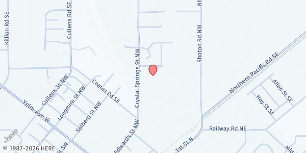 Map showing Yelm Community Services at 624 Crystal Springs Rd NW, Yelm, WA