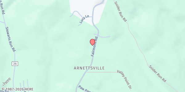 Map showing Starting Points Food Pantry at 4120 FAIRMONT ROAD, Arnettesville, WV