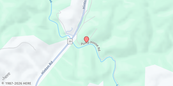 Map showing ATHENS CHURCH OF GOD at 220 LAUREL CREEK ROAD, ATHENS, WV