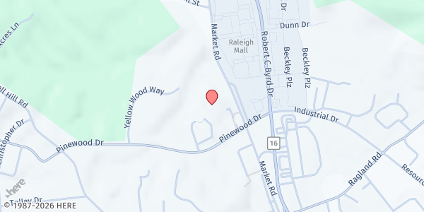 Map showing Beckley Dream Center INC DBA Fishes and Loaves at 224 Pinewood Dr, Beckley, WV