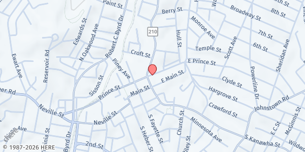 Map showing Carpenter's Corner - WVOS at 104 Prince St., Beckley, WV