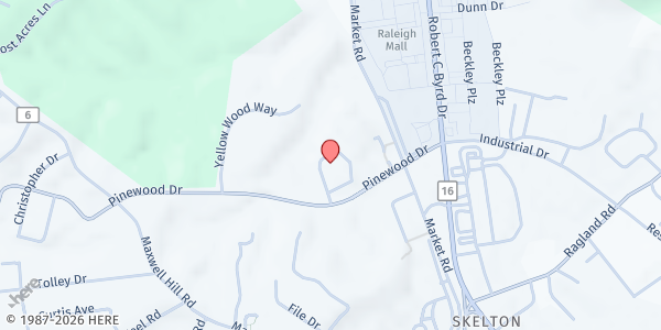 Map showing FISHES AND LOAVES - RALEIGH at 224 PINEWOOD DR., BECKLEY, WV